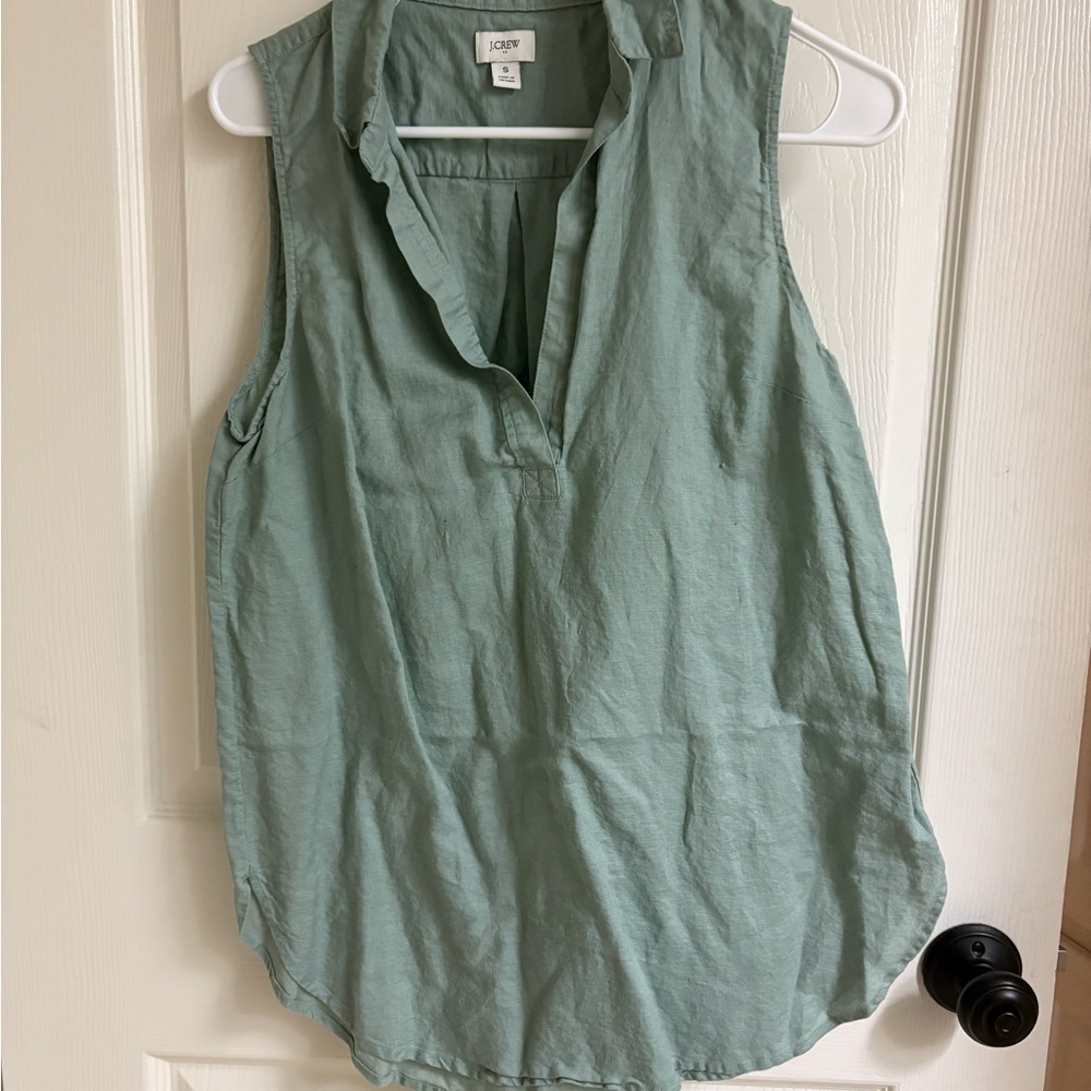 J. Crew Women's Green Sleeveless Top